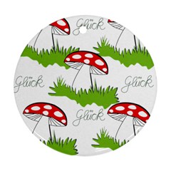 Mushroom Luck Fly Agaric Lucky Guy Ornament (round) by Nexatart