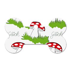 Mushroom Luck Fly Agaric Lucky Guy Dog Tag Bone (two Sides) by Nexatart