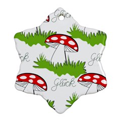 Mushroom Luck Fly Agaric Lucky Guy Ornament (snowflake) by Nexatart