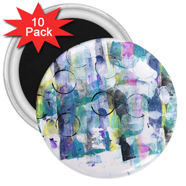 Background Color Circle Pattern 3  Magnets (10 pack) 
