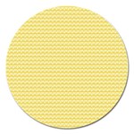 Pattern Yellow Heart Heart Pattern Magnet 5  (Round) Front