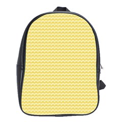 Pattern Yellow Heart Heart Pattern School Bags(large)  by Nexatart