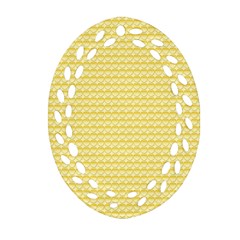 Pattern Yellow Heart Heart Pattern Ornament (Oval Filigree)