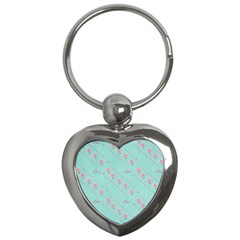 Flower Pink Love Background Texture Key Chains (Heart) 