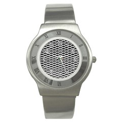 Expanded Metal Facade Background Stainless Steel Watch by Nexatart