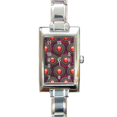 Abstract Circle Gem Pattern Rectangle Italian Charm Watch by Nexatart