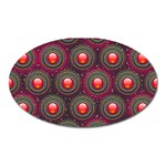 Abstract Circle Gem Pattern Oval Magnet Front