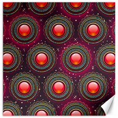 Abstract Circle Gem Pattern Canvas 12  X 12   by Nexatart