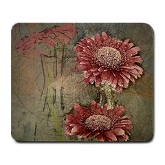 Flowers Plant Red Drawing Art Large Mousepads by Nexatart