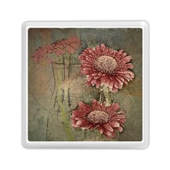 Flowers Plant Red Drawing Art Memory Card Reader (square)  by Nexatart