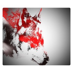 Red Black Wolf Stamp Background Double Sided Flano Blanket (small)  by Nexatart