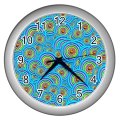 Digital Art Circle About Colorful Wall Clocks (silver)  by Nexatart