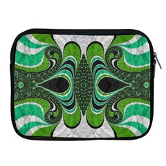 Fractal Art Green Pattern Design Apple Ipad 2/3/4 Zipper Cases by Nexatart