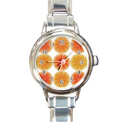 Orange Discs Orange Slices Fruit Round Italian Charm Watch by Nexatart