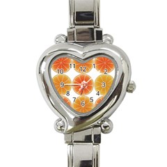 Orange Discs Orange Slices Fruit Heart Italian Charm Watch by Nexatart