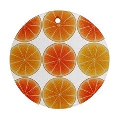 Orange Discs Orange Slices Fruit Round Ornament (two Sides) by Nexatart