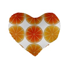 Orange Discs Orange Slices Fruit Standard 16  Premium Heart Shape Cushions