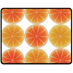 Orange Discs Orange Slices Fruit Double Sided Fleece Blanket (medium) 