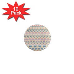 Blue And Pink Tribal Pattern 1  Mini Magnet (10 Pack)  by berwies