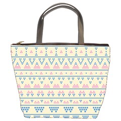 Blue And Pink Tribal Pattern Bucket Bags by berwies