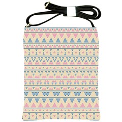 Blue And Pink Tribal Pattern Shoulder Sling Bags by berwies