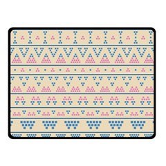 Blue And Pink Tribal Pattern Fleece Blanket (small) by berwies