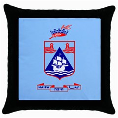 Flag Of Haifa Throw Pillow Case (black) by abbeyz71