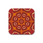 Dark Red Abstract Rubber Square Coaster (4 pack) 