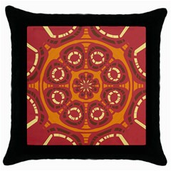 Dark Red Abstract Throw Pillow Case (black) by linceazul
