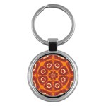 Dark Red Abstract Key Chains (Round) 