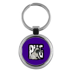 Pug Key Chains (round)  by Valentinaart