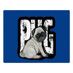 Pug Double Sided Flano Blanket (large)  by Valentinaart