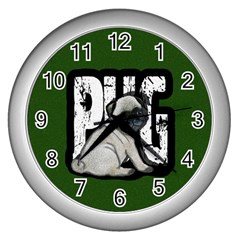 Pug Wall Clocks (silver) 