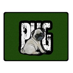 Pug Double Sided Fleece Blanket (small)  by Valentinaart