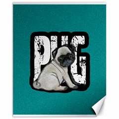 Pug Canvas 11  X 14   by Valentinaart