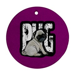 Pug Round Ornament (two Sides)