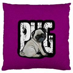 Pug Large Flano Cushion Case (two Sides) by Valentinaart