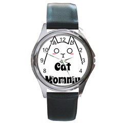 Love My Cat Mommy Round Metal Watch by Catifornia