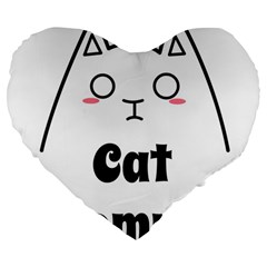 Love My Cat Mommy Large 19  Premium Heart Shape Cushions by Catifornia