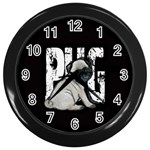 Pug Wall Clocks (Black) Front