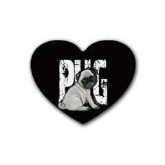 Pug Heart Coaster (4 Pack)  by Valentinaart