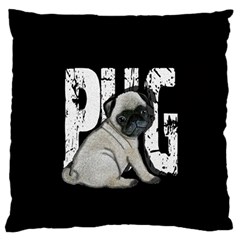 Pug Large Cushion Case (two Sides) by Valentinaart