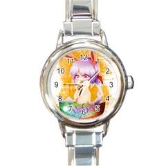 Easter Bunny Girl Round Italian Charm Watch by Catifornia