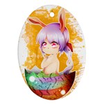 Easter Bunny Girl Ornament (Oval) Front