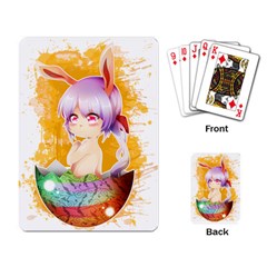 Easter Bunny Girl Playing Card by Catifornia