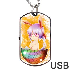 Easter Bunny Girl Dog Tag Usb Flash (one Side) by Catifornia