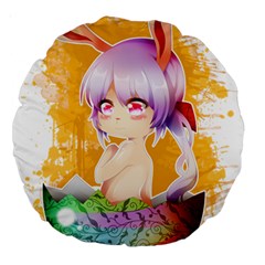 Easter Bunny Girl Large 18  Premium Round Cushions by Catifornia