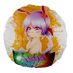 Easter Bunny Girl Large 18  Premium Flano Round Cushions by Catifornia