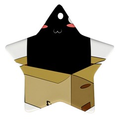 Black Cat In A Box Ornament (star) by Catifornia