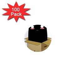 Black Cat In A Box 1  Mini Magnets (100 Pack)  by Catifornia